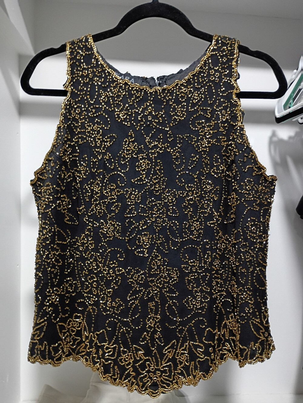 Vintage JKARA Beaded Formal Crop Top